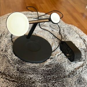 3-in-1 Belkin Black Wireless Charging Stand for iPhone, Apple Watch, and Airpods